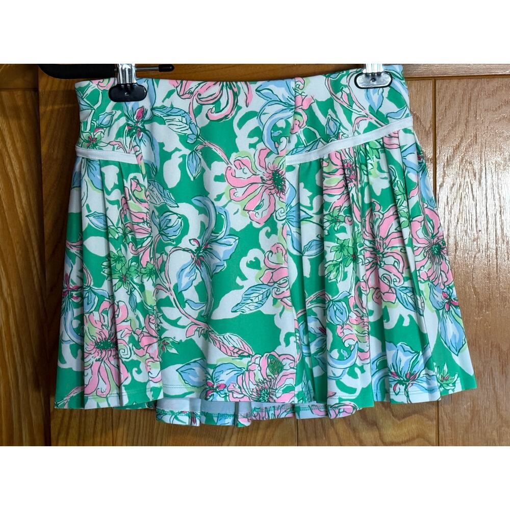 Lilly Pulitzer Luxletic Bacio Skort Spearmint Blossom Views XS - Picture 11 of 11